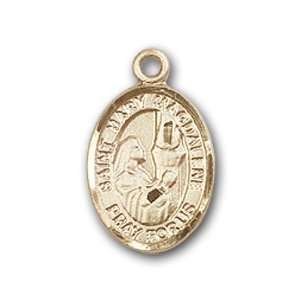   Medal with St. Mary Magdalene Charm and Baby Boots Pin Brooch Jewelry