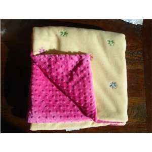    Buttercup & Trendy Pink  Luxury Designer  Baby Blanket Baby