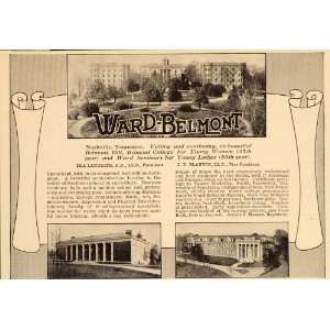  1914 Ad Ward Belmont Women College University Nashville 