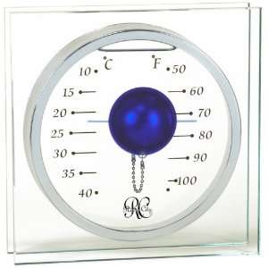   Glass Desktop Thermometer with Blue Float, 7 Inch Tall