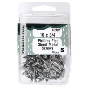  Midwest Phillips Flat Sheet Metal Screws, 10 x 3/4