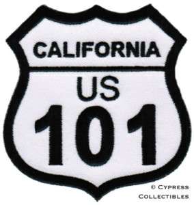 US 101 iron on PATCH CALIFORNIA Embroidered ROAD SIGN  