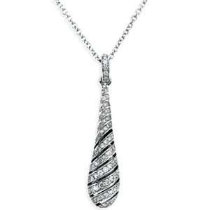  14K White Gold Diamond Necklace   0.37 Ct. Jewelry