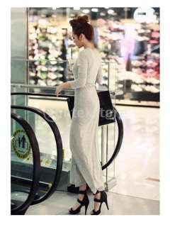 Fashion Womens Casual Slim Fit Solid V Neck Long Sleeve Dress Melange 