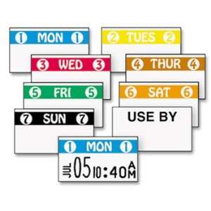   Color Coded Labels, Friday, White, 2500 Labels/Roll