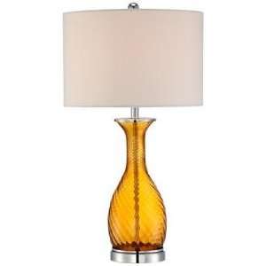  Amber Swirl Glass Table Lamp