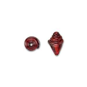  Small Red Dichroic Boro Glass Nobilis Seashell Bead Arts 