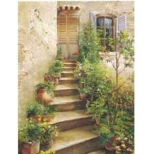  Roger Duvall 24W by 32H  Stairway in Provence CANVAS 