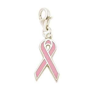 Rembrandt Charms Breast Cancer Charm with Lobster Clasp, 10K Yellow 