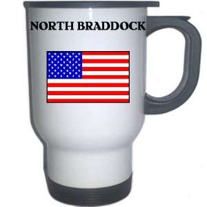 US Flag   North Braddock, Pennsylvania (PA) White Stainless Steel Mug