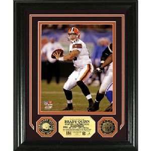  Brady Quinn Gold Coin Photo Mint With Two 24Kt Gold Coins 