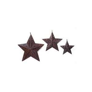  4 Rustic Metal Dimensional Star with Star Cutouts