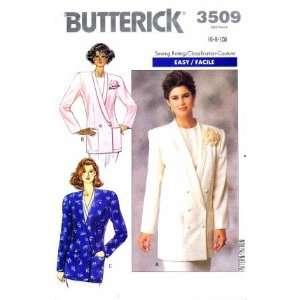  Butterick 3509 Sewing Pattern Misses Double Breasted 