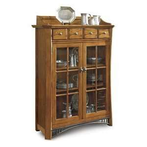  Lane Breckenridge Medium Oak Display Cabinet Patio, Lawn 