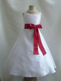 FS2 CHRISTMAS FLOWER GIRL PAGEANT DRESS WHITE APPLE RED  