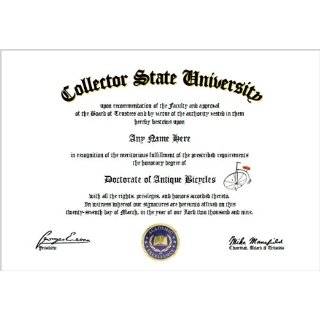   Bicycles Diploma  Antique Bicycle Lover Diploma by FunVersity Diplomas