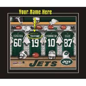 New York Jets Customized Locker Room 12x15 Matted Photograph  