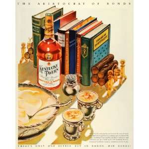   Co Eggnog Cocktail Kentucky Tavern Whiskey Books   Original Print Ad