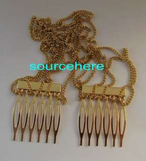 Chic Metal Hair Cuff Gold / Silver Tone Comb Fringe Chains Hair Band 