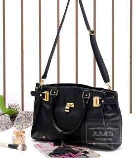 Korean style Lady Hobo PU leather handbag SHOULDER bag black FASHION 