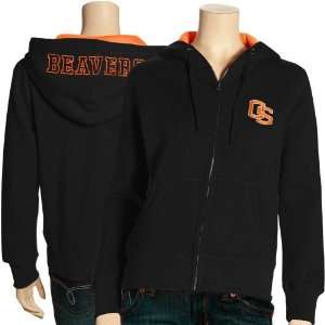   Oregon State Beavers Ladies Black Academy Full Zip Hoody Sweatshirt