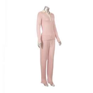 Sutton Studio Women Pink Silk Cashmere Shirt & Pant Set  