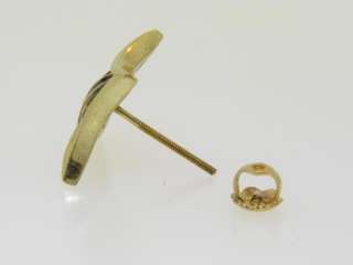 14K Yellow Gold Mens Earrings with Diamonds  