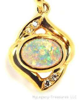   18K Gold Pendant multicolor Australian opalo opala opale  
