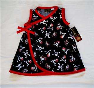 Pirate Skulls Punk Gothic baby girl dress kids clothes  