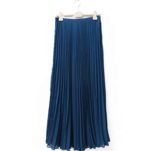   Summer Pleated Dress Chiffon Gisele Long Skirt With Side Zipper  