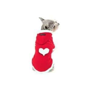   Glitter Fleece Dog Hoodie with White Heart (Small)