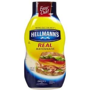  Hellmanns Mayonnaise, Real, Easy Out, 22 oz (Quantity of 