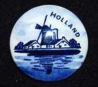 Delft Holland Bleu Porcelain Shoes With Windmills Pin  