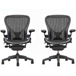  TWO   Herman Miller Aeron Chair Small Size (A) PostureFit 