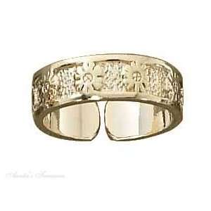  Gold Vermeil Flowers Toe Ring Jewelry