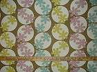 OOOPS A DAISY FLOWERS CIRCLES RETRO COTTON UPHOLSTERY FABRIC