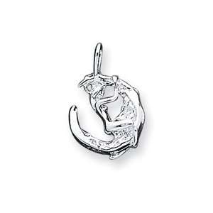  Sterling Silver Moon & Lady Charm QC3178 Jewelry