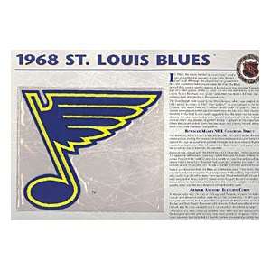   St. Louis Blues Official Patch on Team History Card 