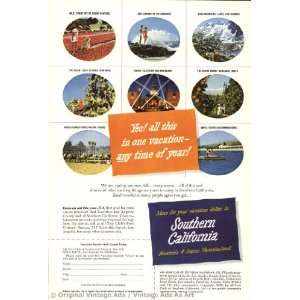  1950 California Yes all this in one Vacation Vintage Ad 