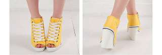 Womens Color Sneakers Open Toe Lace Wedge Heel US 5~7.5  
