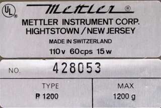 Mettler Toledo P1200 Tabletop Electronic Balance  