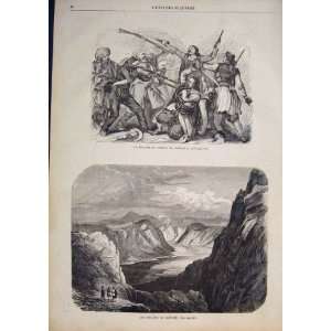  Fighting War Grahowo Cattaro Mountains Cliff Print 1858 
