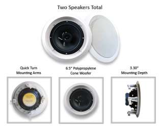 New White 500 Watt Pair 6.5 Marine Audio Boat Speakers  