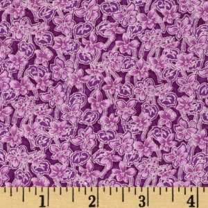  44 Wide Enchantment Floral Vine Purple Fabric By The 