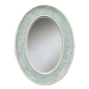    Light Turquoise Aqua Oval Decorative Mosaic Mirror