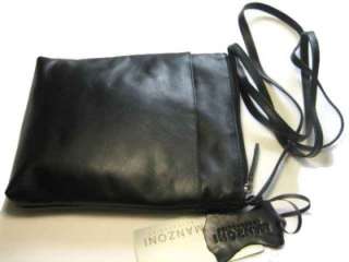 New Manzoni Black Genuine Full Grain Leather Sling Bag  