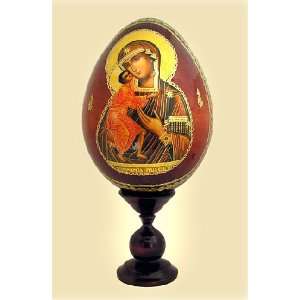 Virgin of Fedorovskaya Decoupage Icon Egg, Orthodox Authentic Product