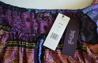Hale Bob Silk Stretch Drop Waist Dress M 8 10 UK 12 14 NWT $283 Purple 