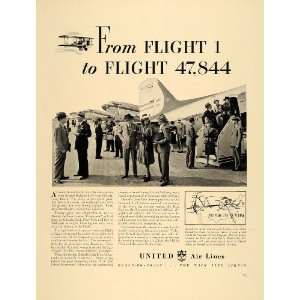  1940 Ad United Air Lines Mineola Plane Continental 