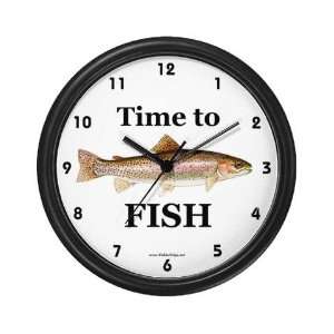  quot;Time to Fishquot; Trout Fishing Wall Clock by 